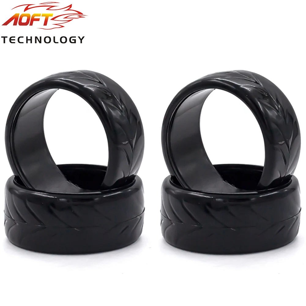 4PCS 27mm RC Racing Flat Run Pattern Drift Hard Tires for 1/10 HSP94123 94122 SAKURA D5 Yokomo RC Drifting Car Universal Part