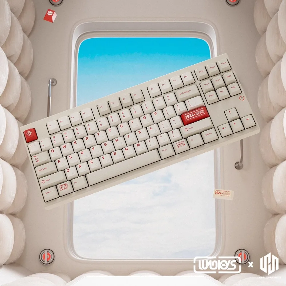 Lumokeys 레트로 OG 키캡 세트, PBT 맞춤형 화이트 레드 러시안 키보드 캡, 체리 프로필 게임용 키캡, 기계식 키보드 선물