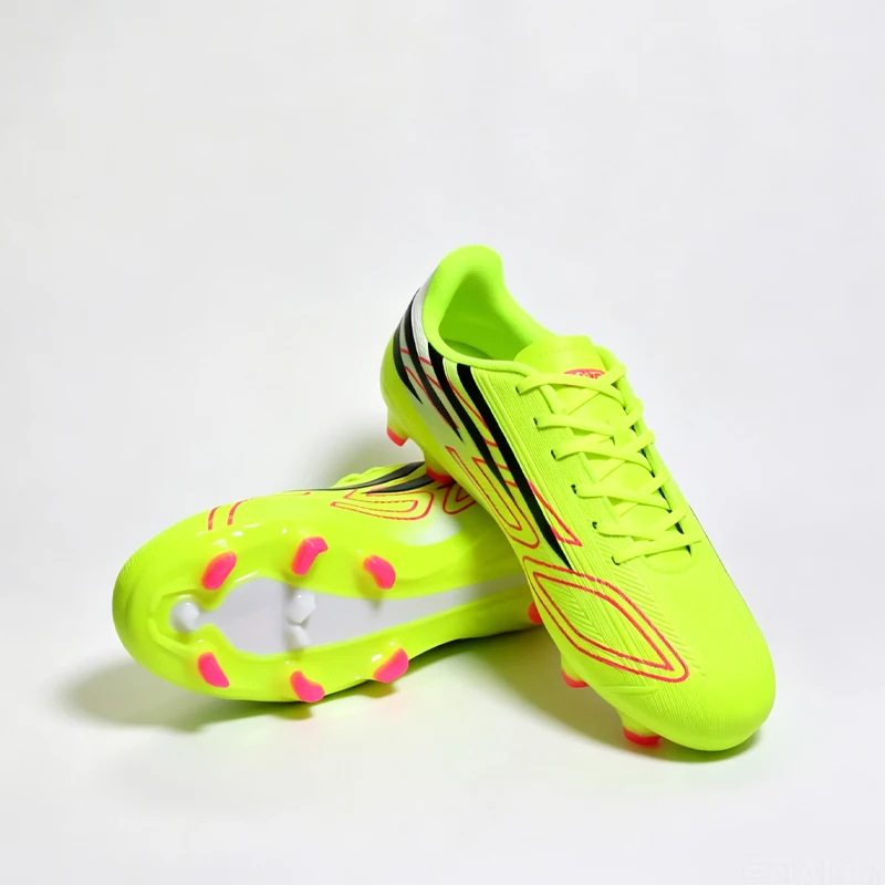 Fluorescent-yellow Mens Soccer Shoes Boys TF/FG Training Football Sneakers for Youth Turf Soccer Cleats Chuteira Campo 35-45