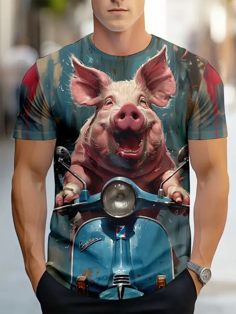 Funny Pig Graphic T-Shirt Men Women 3D Print Summer Short Sleeve O Neck Casual T Shirts Top Men Novelty Animal Harajuku Y2k Tops