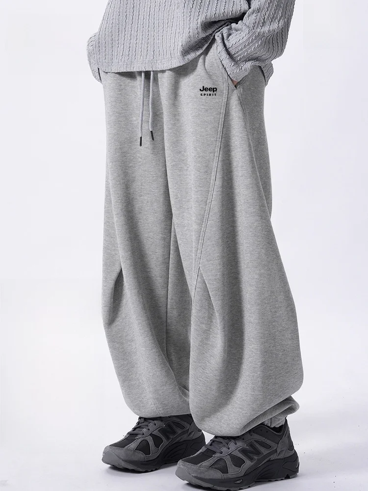 

Спортивные брюки Spirit ey Fce свободного кроя с подкладкой, зимние длинные брюки, повседневные трикотажные брюки из смесового хлопка