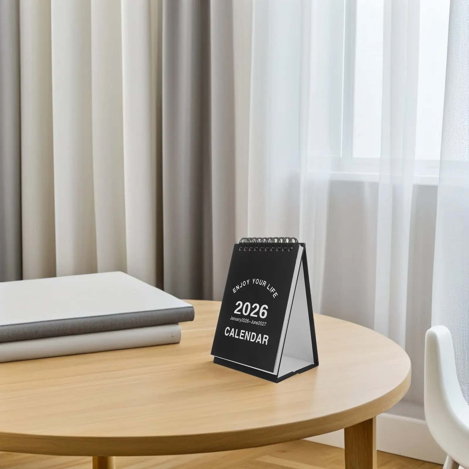 

2Pcs 2026 Table Calendar Mini Flip Standing Spiral Calendar Small Desk Organizer for Office Home Calendars