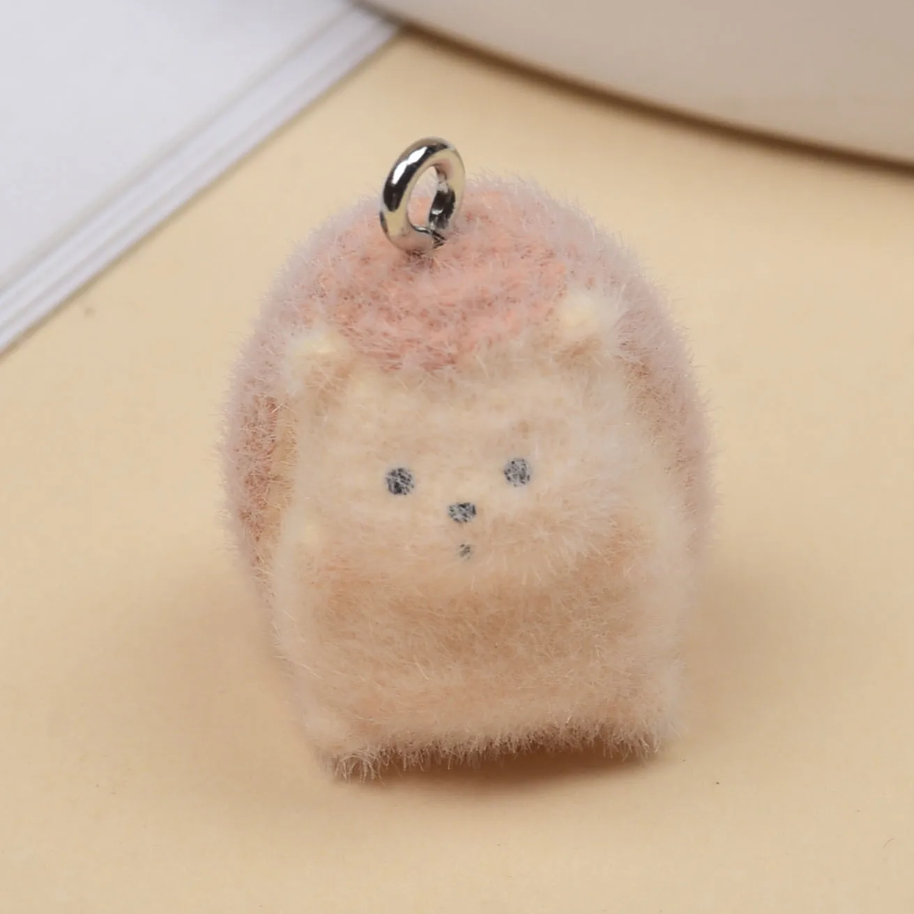 3Pcs Flocked Pendant Cute Hedgehog Pendant Resin DIY Pendant Keychain Mobile Phone Chain Bag Accessories Material Wholesale