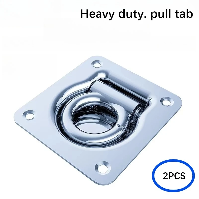 304 Stainless Steel Binding Ring, Embedded Pull Ring, Thickened Rope Tensioner, Trailer Rope Tie Buckle 2Pcs