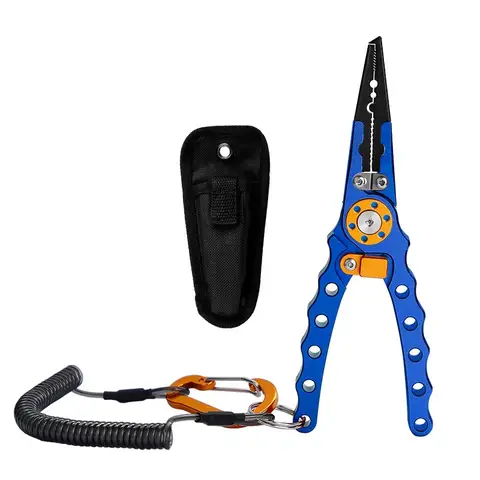 Booms Fishing X01 Aluminum Fishing Pliers Saltwater Fishing Multitool Hook Remover Line Cutting and Split Ring Fishing Tools