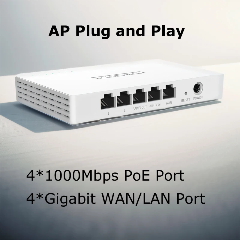 Gigabit Router WLAN AC Controller Gateway PoE Mesh Network Router Easily Manage Wireless AP Access Point wth 4 PoE Power Ports