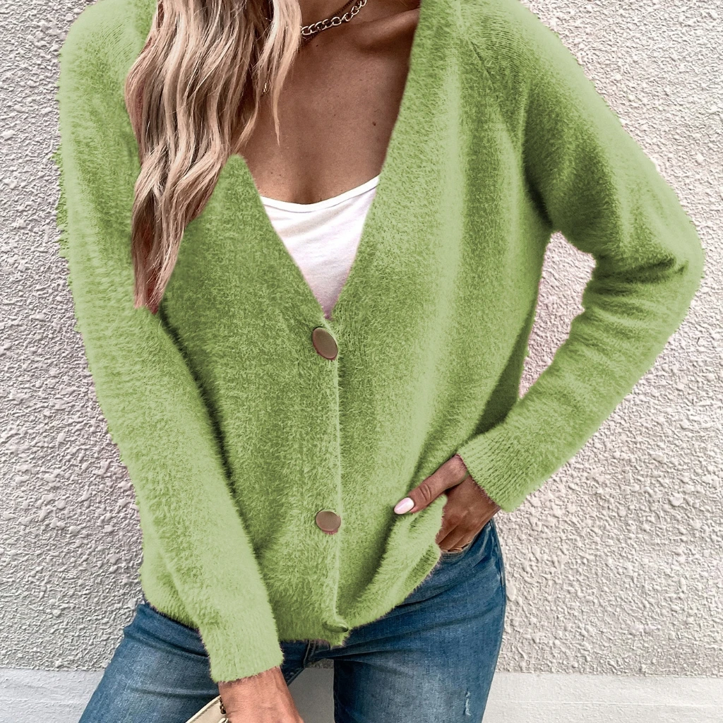 

Женский простой кардиган, свитер, пальто, осень-зима, Новое поступление, европейско-американский стиль, независимая станция, мода