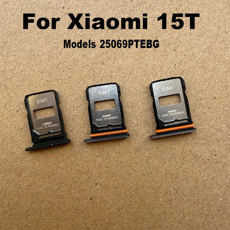 New For Xiaomi 15T Sim Card Tray Slot Holder Socket Adapter Connector Repair Parts Replacement 25069PTEBG