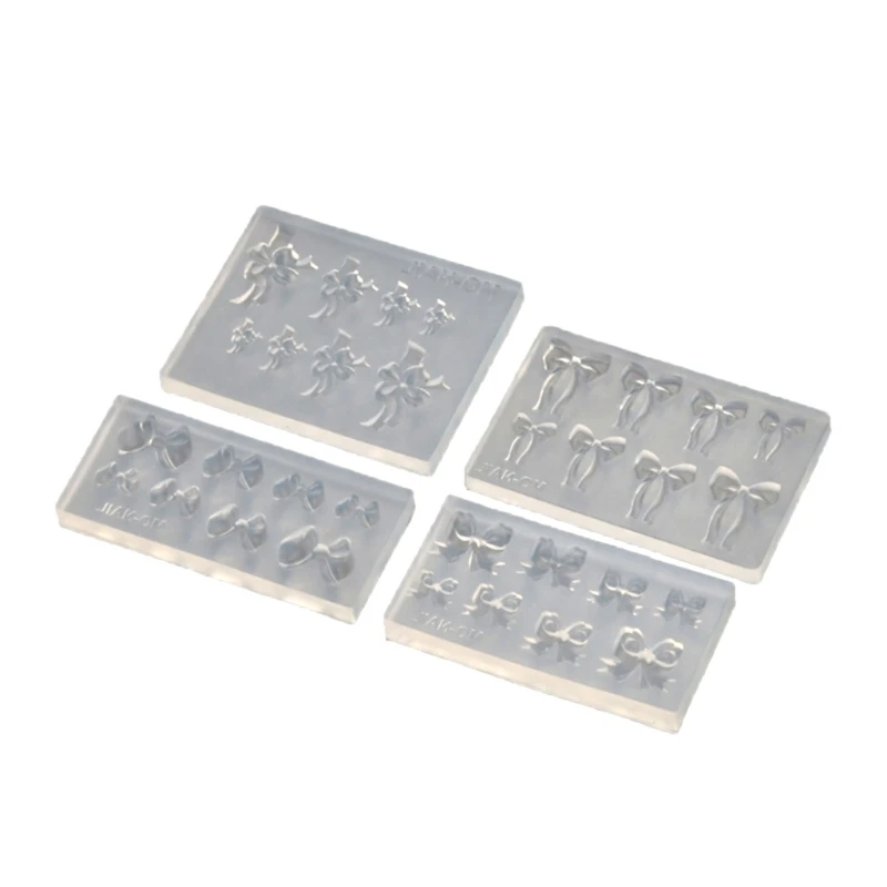 4pcs Art Silicone Molds Embossing Bowknot 3D Mould for Manicurists