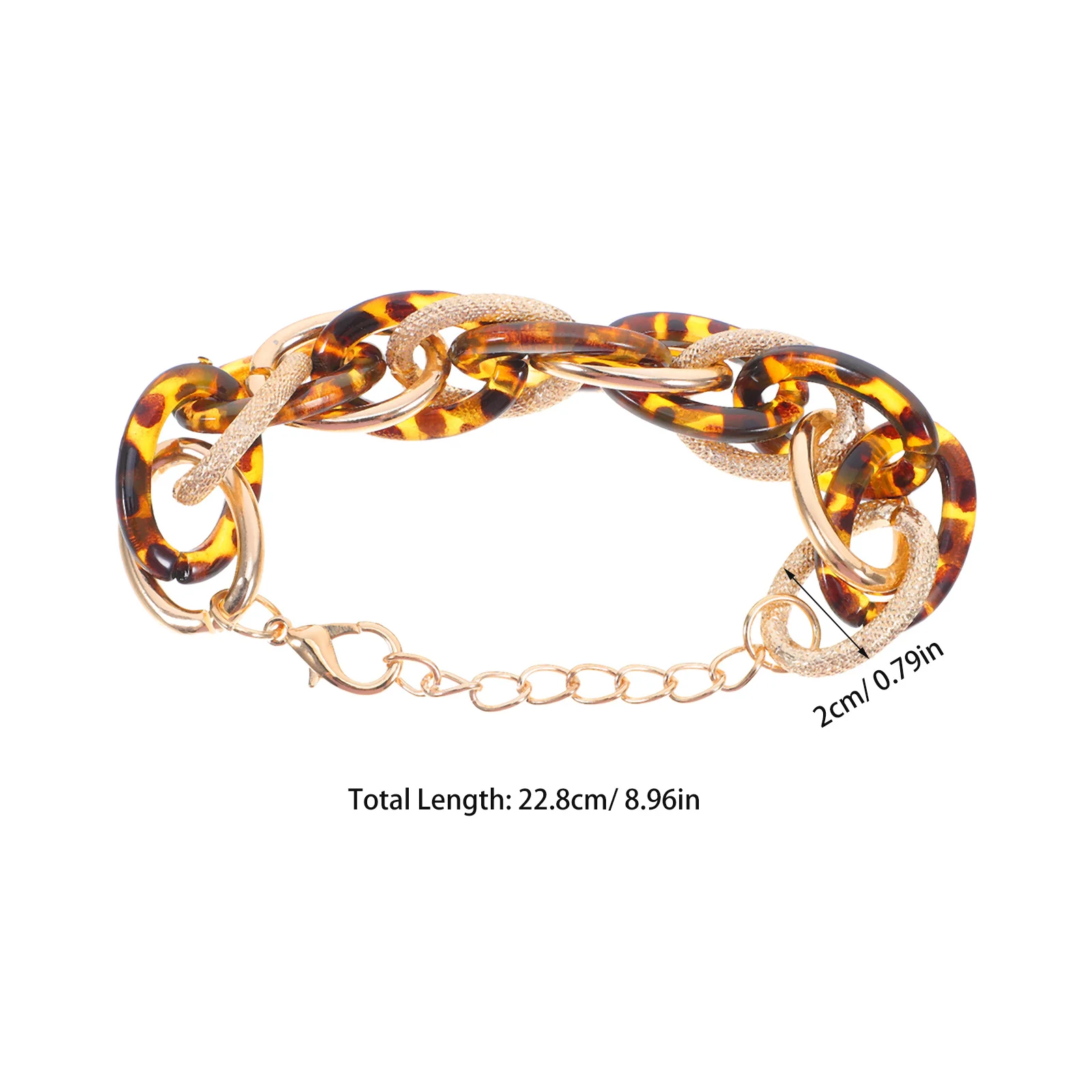 مكتنزة الاكريليك ليوبارد طباعة الطبقات سوار للنساء خمر نمط سلسلة اليد مجوهرات العصرية بيان الإكسسوار #5