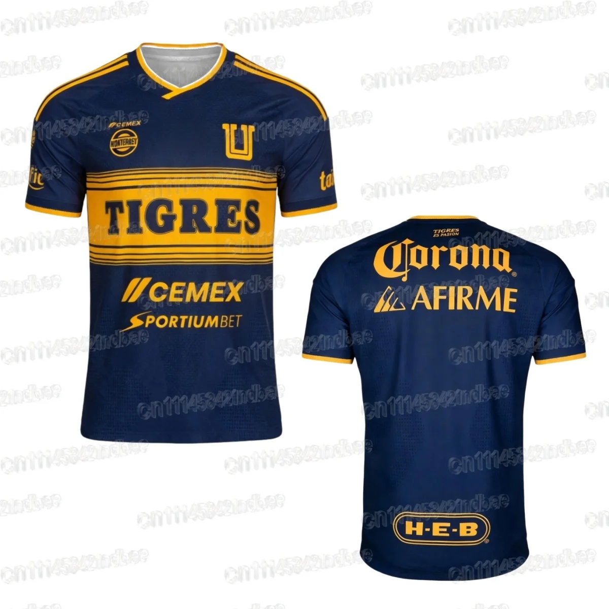 Saison 2026 Tigres UANL Fußballtrikot Herren Sommer Neu 3D-Druck Sport Fußball T-Shirt Atmungsaktiv Schnelltrocknend Familienoutfit – Detail 6