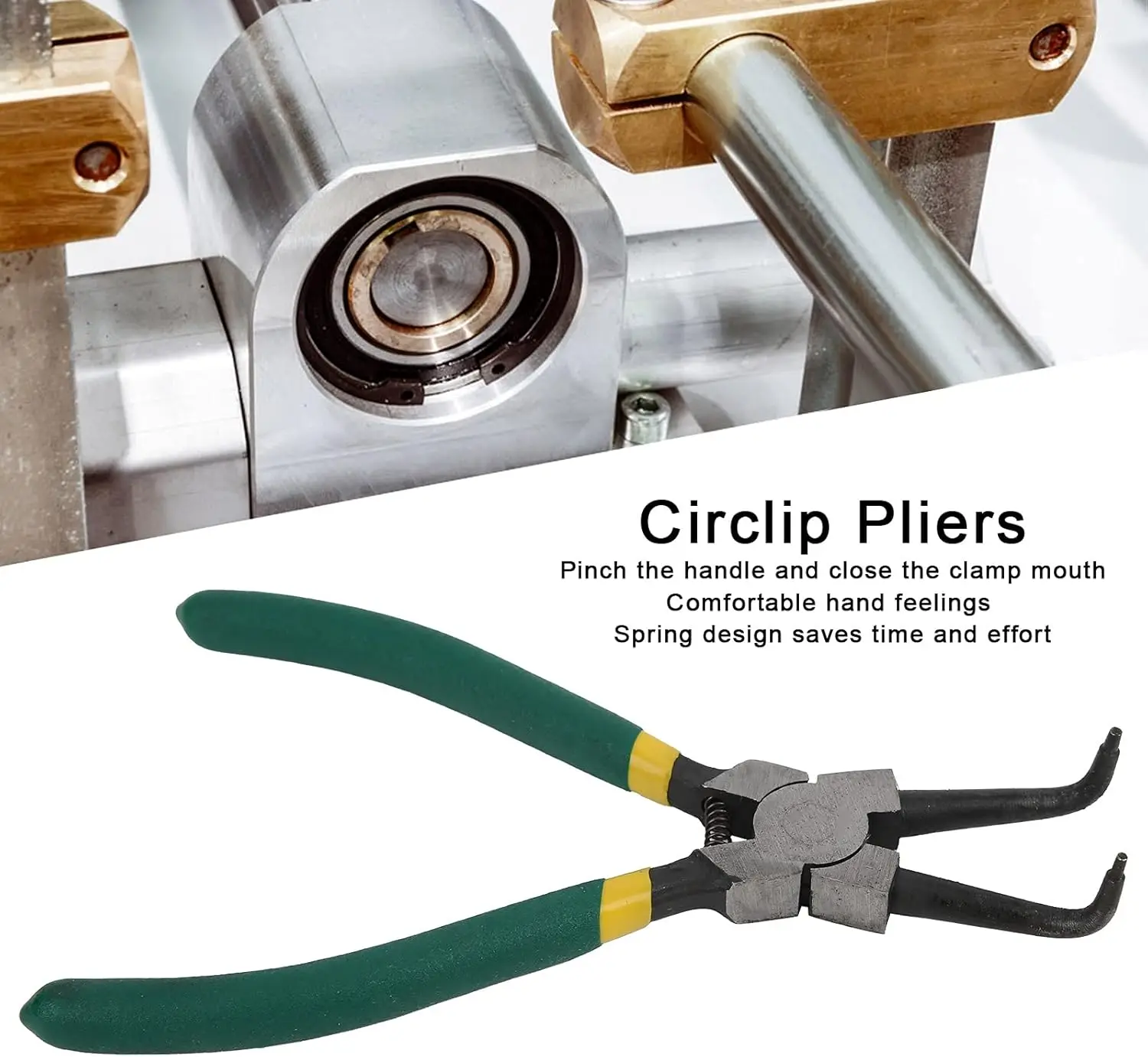 4Pcs Circlip Plier Set 7'' Long External Internal Snap Ring Staight Bent Plier Multifunction Retaining Snap Ring Remover Tool