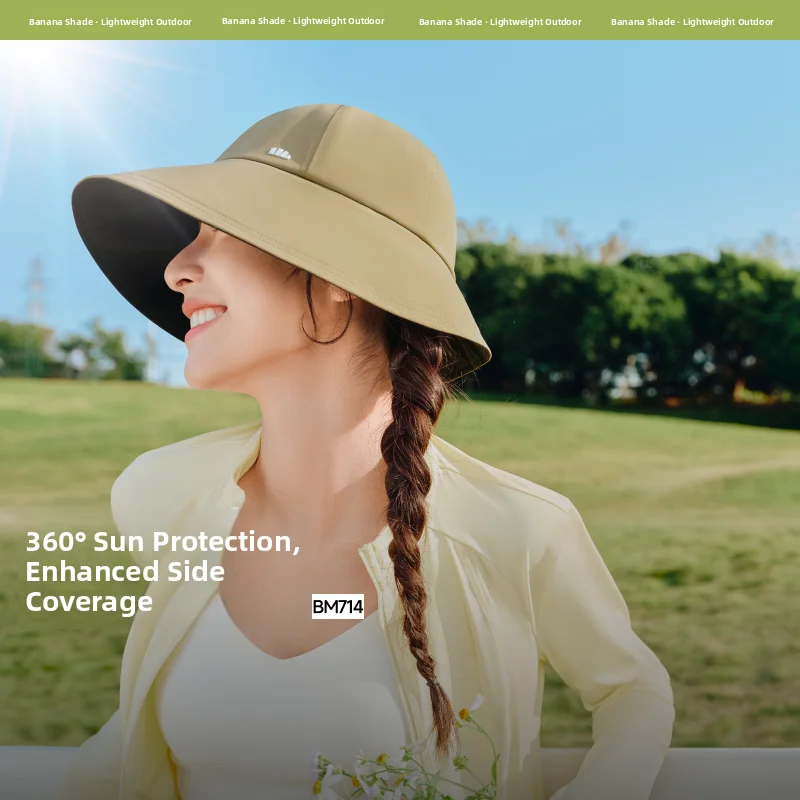 

Женская солнцезащитная шляпа Banana Le BM74 с широкими полями, летняя, для защиты от солнца, повседневная, с круглой тульей, для путешествий, из нейлона