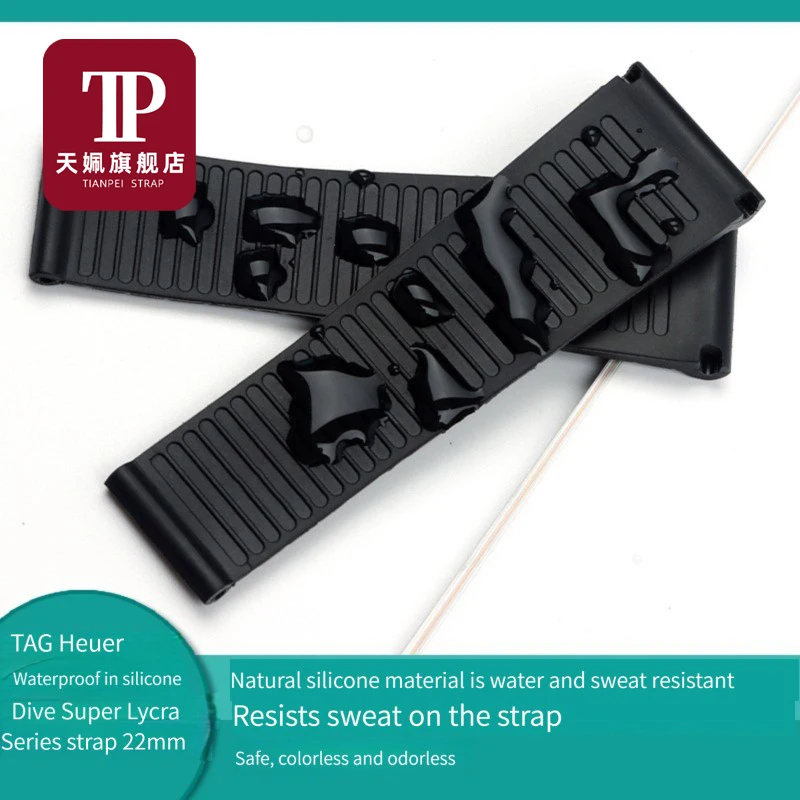High quality Silicone strap watchband 22mm for TAG Heuer wristband CARRER F1 watch straps with folding buckle Rubber bracelet