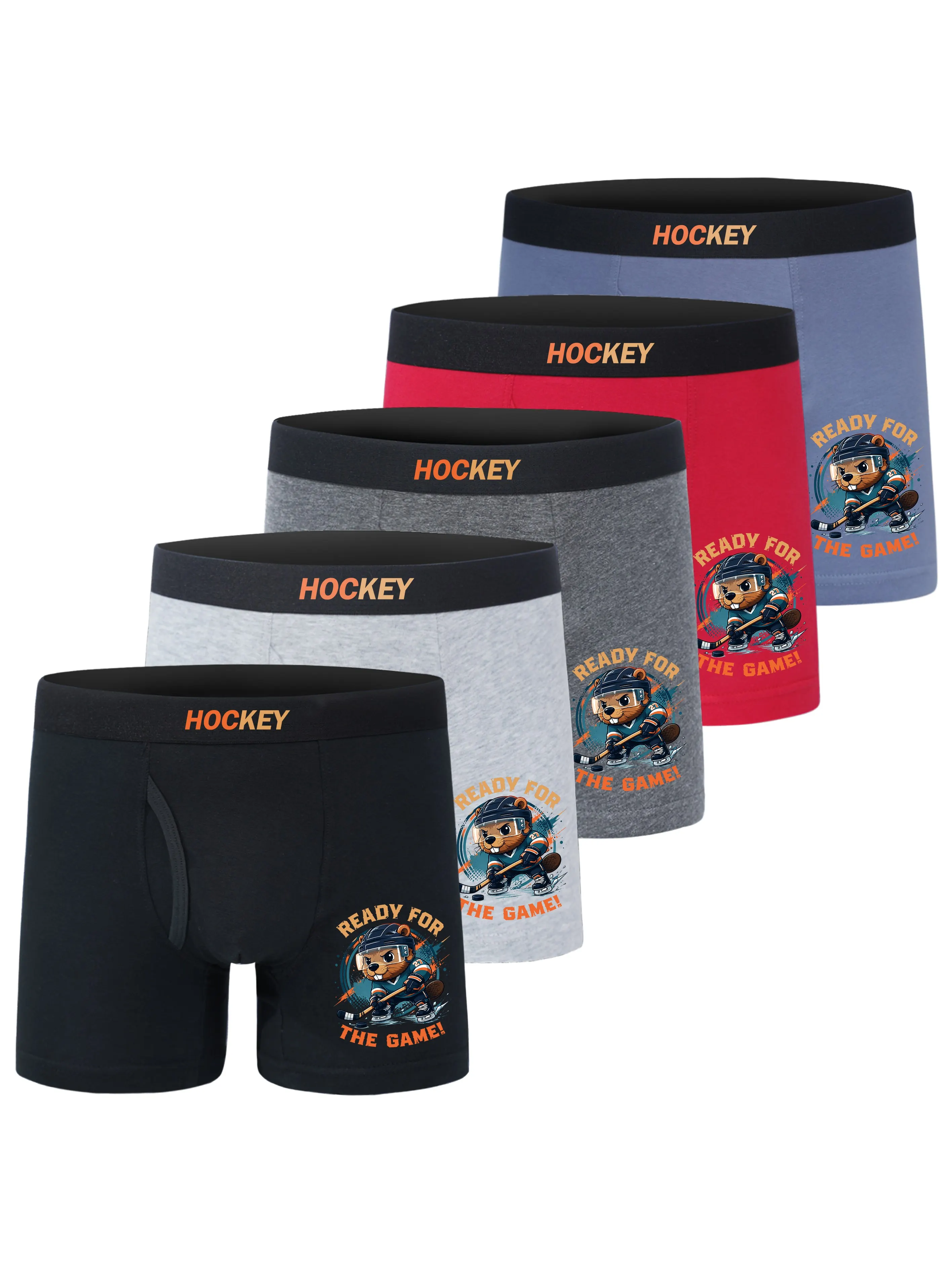 Boys 5 Pack Summer Boxer Briefs Children's Panties Retro Baseball Swinger Design Cotton Teen Novelty Underpants