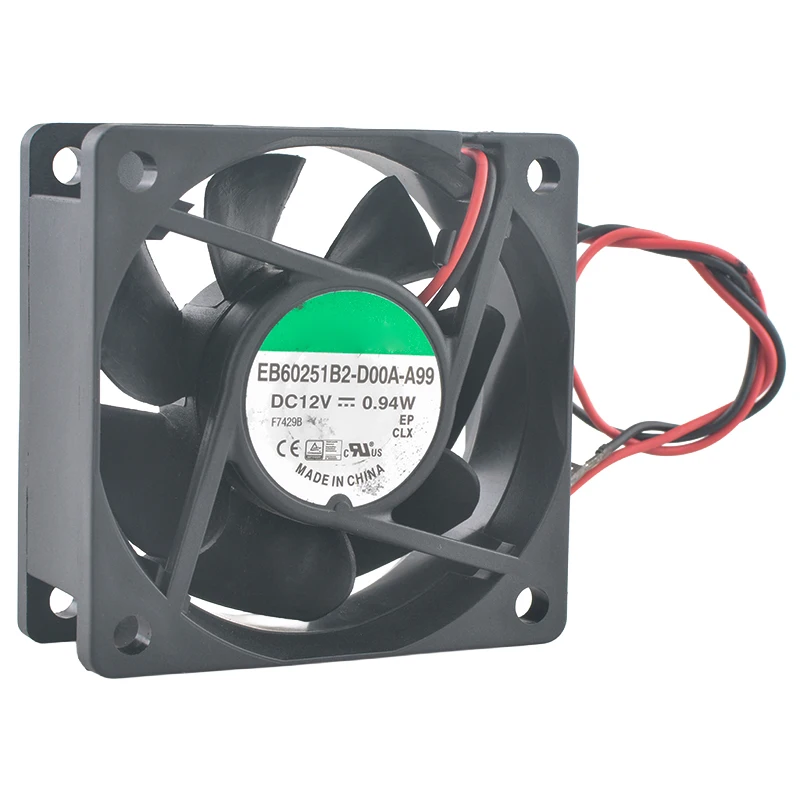 

(2pcs)EB60251B2-D00A-A99 6cm 60mm fan 60x60x25mm DC12V 0.94W Ball bearing axial flow fan cooling fan for power supply
