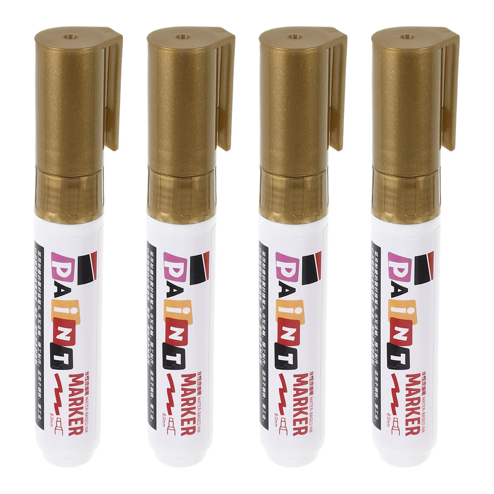 

4Pcs 8Mm Oil-Based Metallic Paint Pens for Tombstone Repair Waterproof Uv-Resistant Monument Writing Marker Pen Headstone Touch