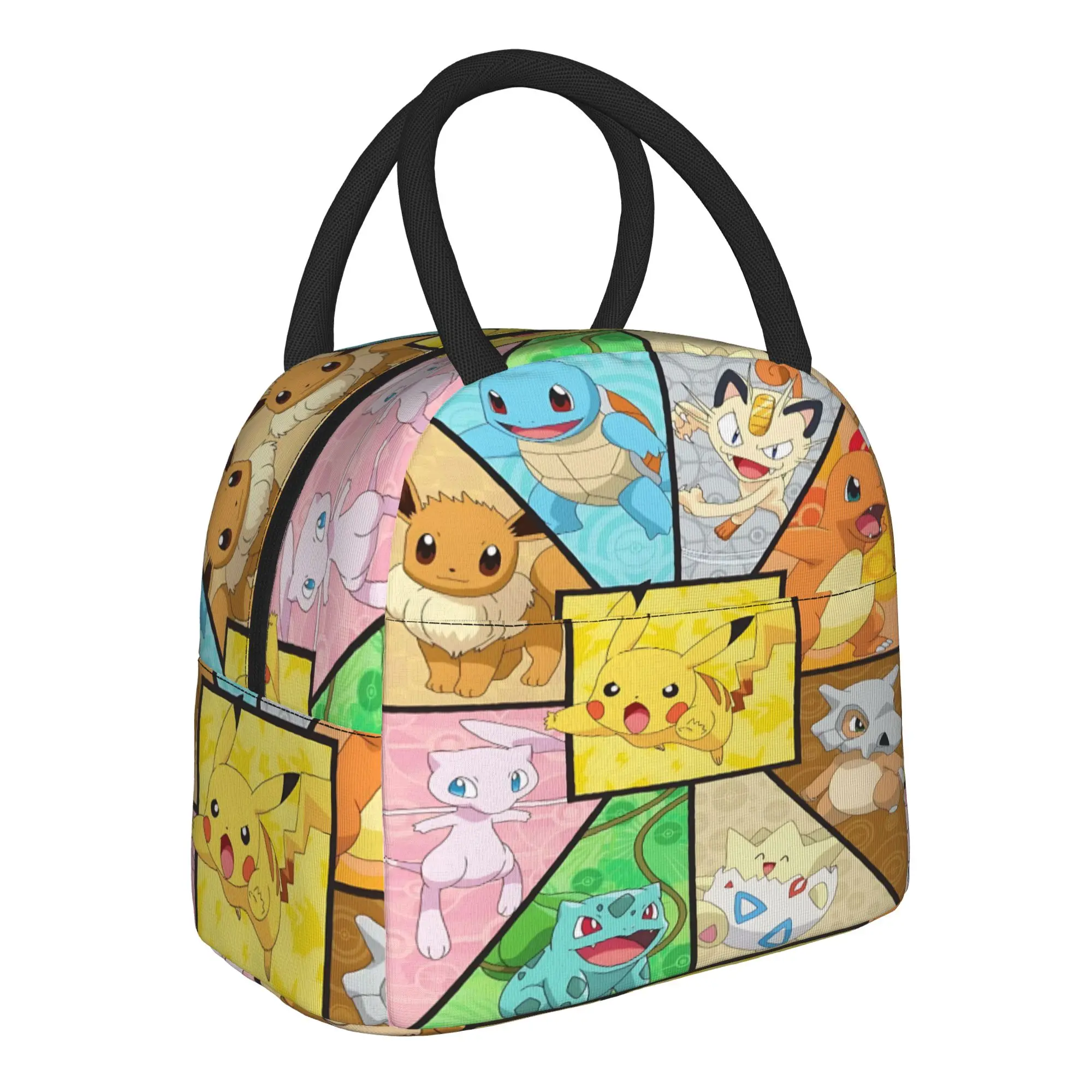 Pokemon Theme Pikachu Family Handbag Insulated Lunch Bag Ice Pack Rice Bag  bolsa Student Bento Lunch Handbag Insulation