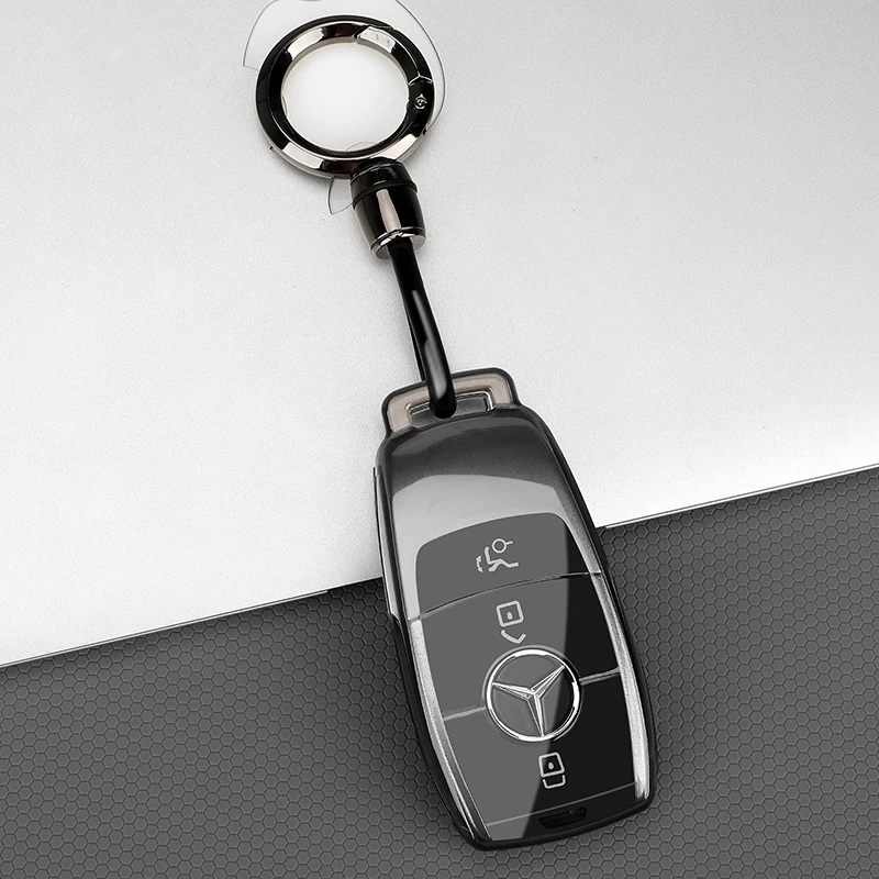 

TPU Transparency Car Remote Key Case Cover Shell For Mercedes Benz E300L/C260L/S400/GLC260/GLE53 Businesses Keychain Accessories