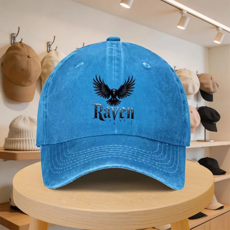 Men's Crow Design Baseball Cap, Adjustable Casual Hat for Spring Autumn Outings and Beach Vacations, Unisex, Multiple Colors