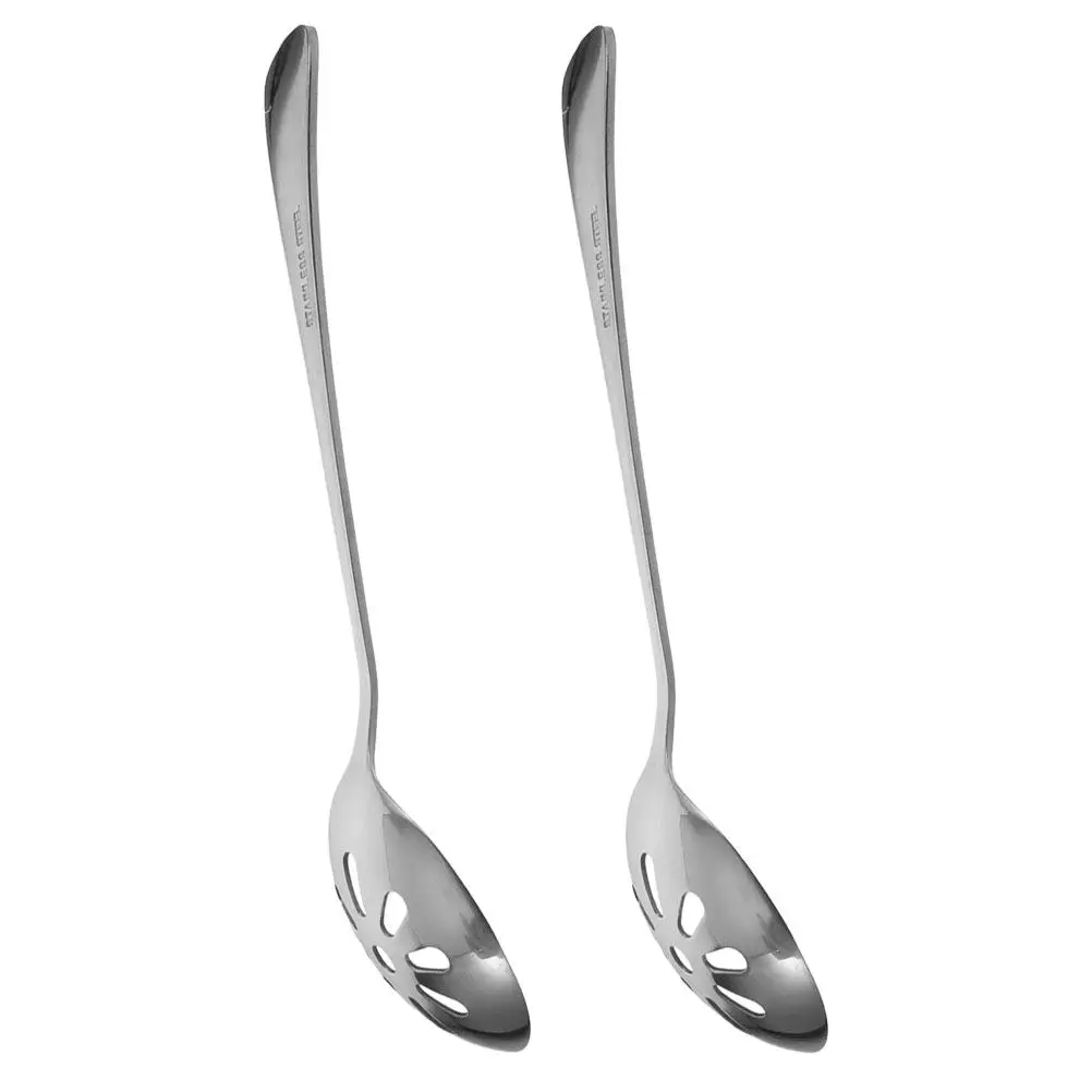 2Pcs Stainless Steel Small Slotted Spoon Serving Spoon for Family Gatherings Restaurants Banquets Easy Clean Kitchen Tools