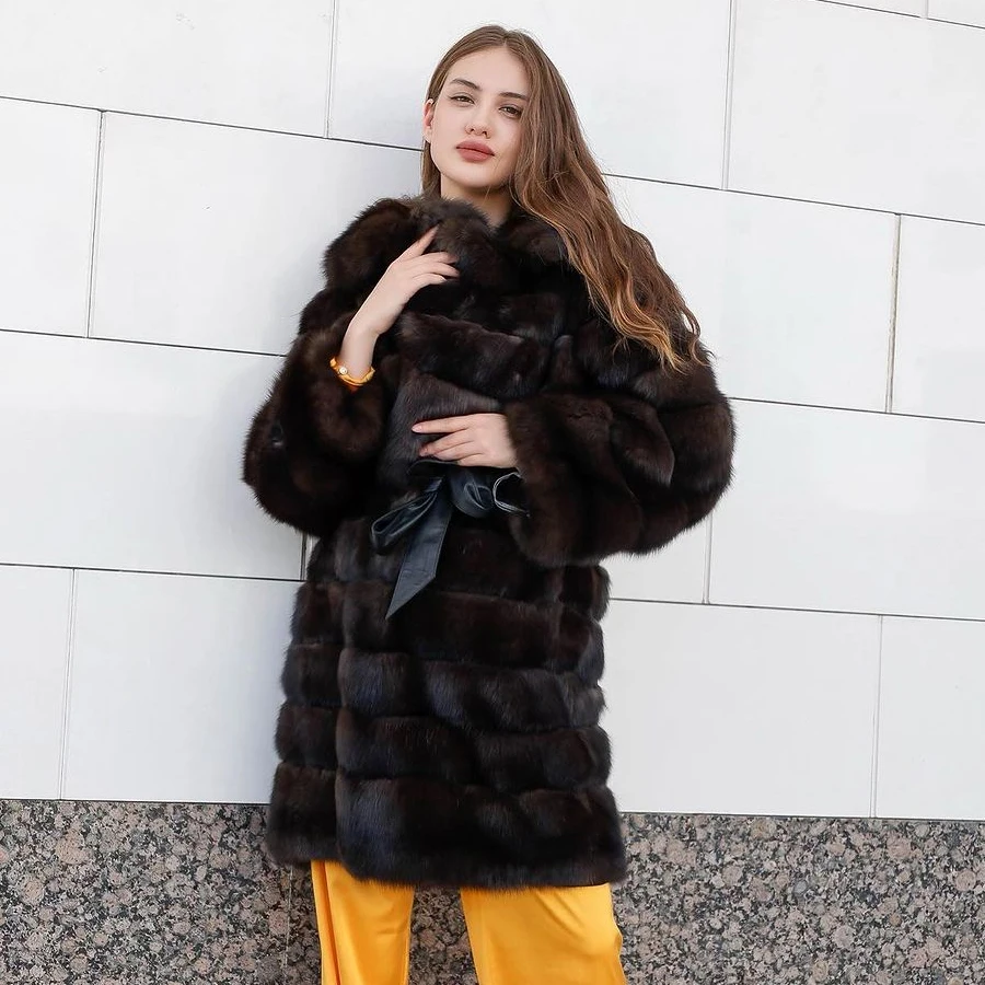 

Genuine Fox Fur Coat For Womens Turndown Collar Fox Fur Jackets Black Fur Coats For Gril 2024 New Fox Fur Jacket Hot Seller