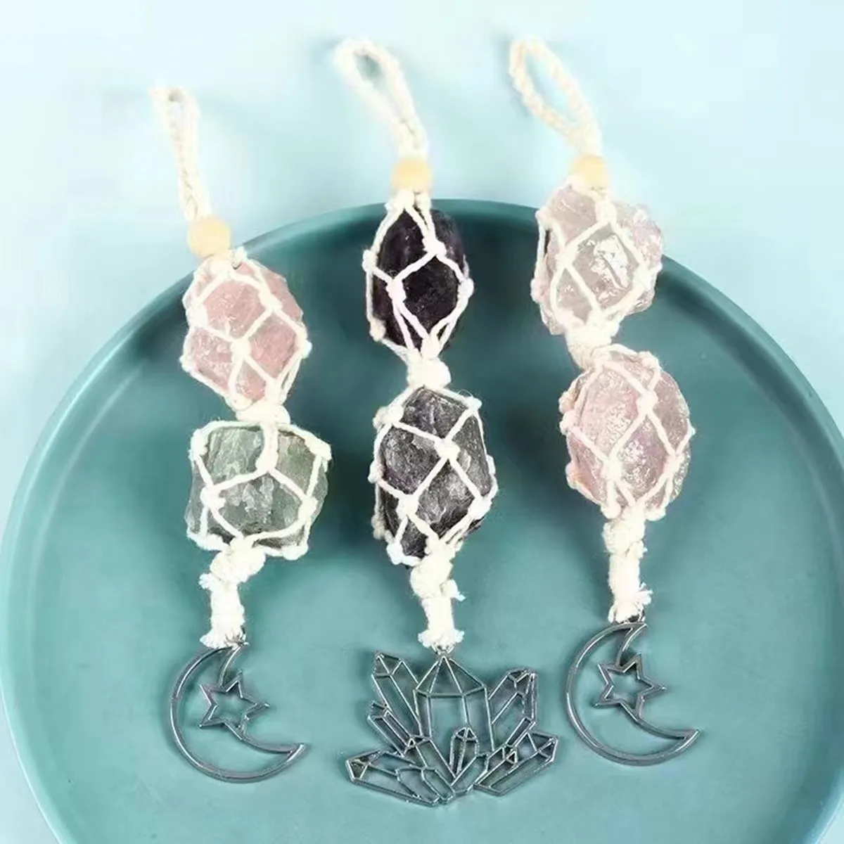 Rough stone car hanging pendant riki crystal healing stone home decoration