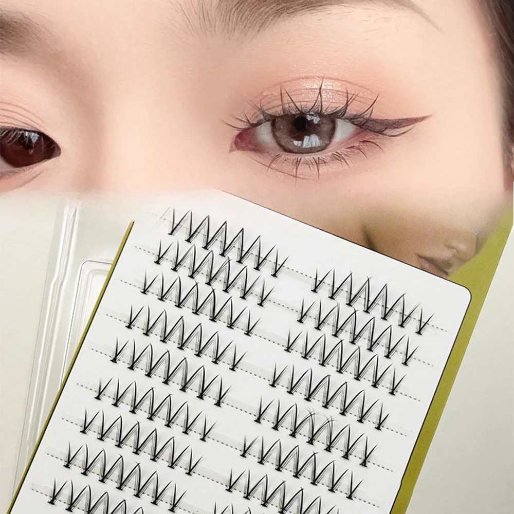 

10 Rows Large-capacity Spire False Eyelashes Pure Desire White Moonlight Lazy Trilogy Lashes Wild Little Devil Mixed Pack