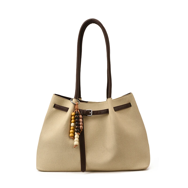 

New Vintage Commuter Single-shoulder Underarm Bag Large Capacity Pleated Pu Leather Tote Bag Autumn Versatile 2025 Fashion