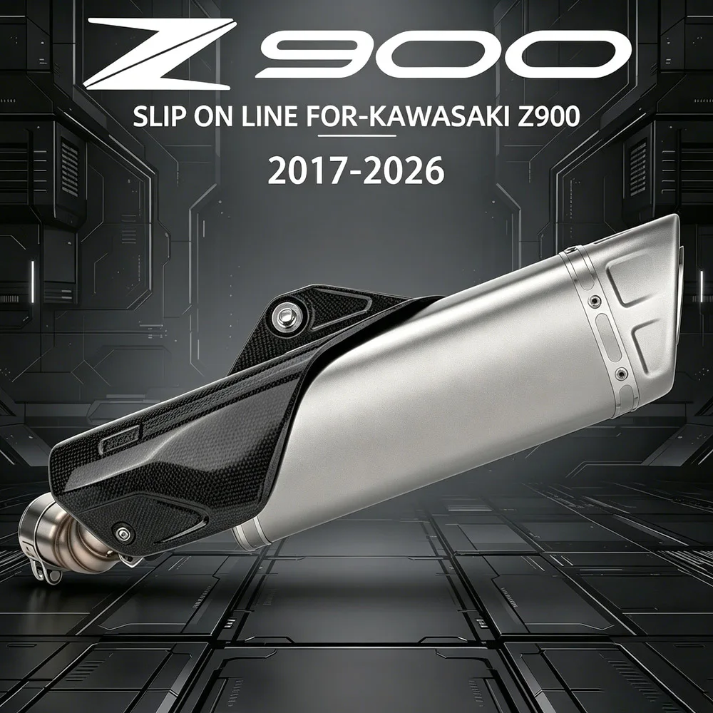 

Глушитель Slip-On для мотоцикла Kawasaki Z900/SE 2017-2026, комплект выхлопной системы для стритбайка, карбоновая накладка на выхлопную трубу, глушитель с DBKiller