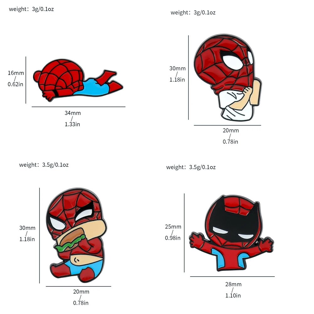 Superhero Spiderman Pins Brooch Marvel Avengers Badge Brooch for Jacket Bag Enamel Pins Accessories for fans Gifts