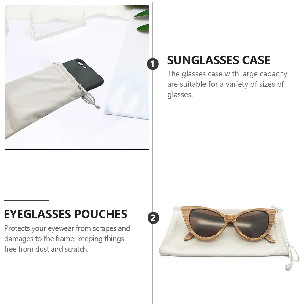 

1Set Microfiber Glasses Bags Drawstring Sunglasses Pouches Large Capacity Eyewear Case Portable Storage for Watches Phones