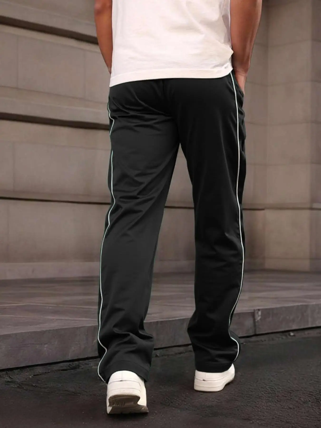 Men's Casual Striped Sports Pants Fashionable Sporty Style for Dating & Travel Perfect for Daily Wear & Vacation Spots