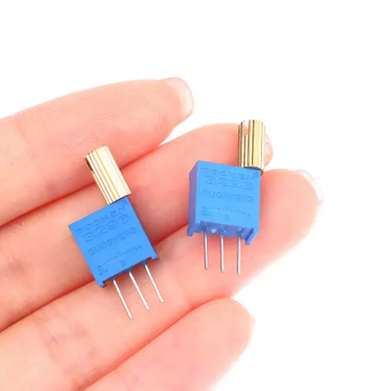 5PCS 3296W Multi-Turn ปรับโพเทนชิออมิเตอร์ 100R200R1K2K5K10K20K50K100K200K500K1M เพลาโลหะยาว