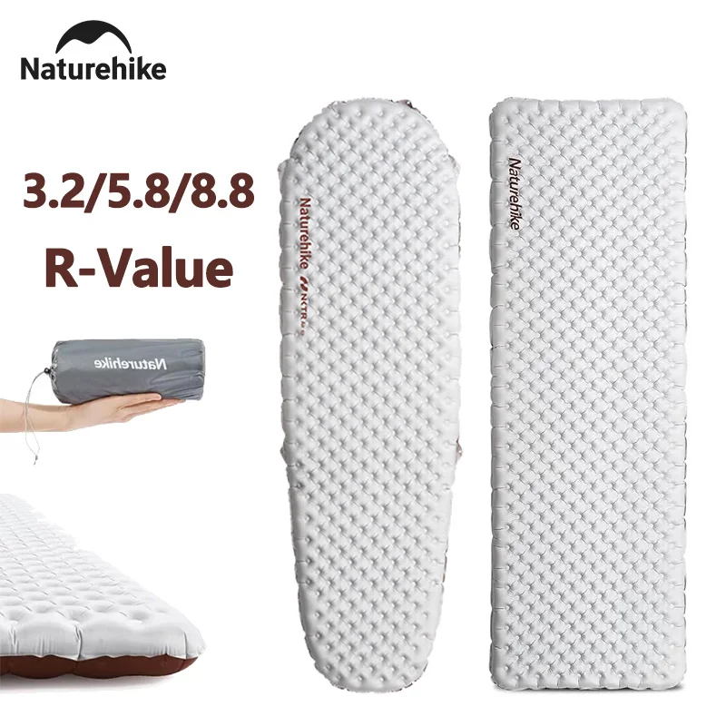 Naturehike Inflatable Mat 3.2/5.8/8.8 R Value Outdoor Ultralight Sleeping Pad Camping Portable Tent Single Moisture-proof Mats