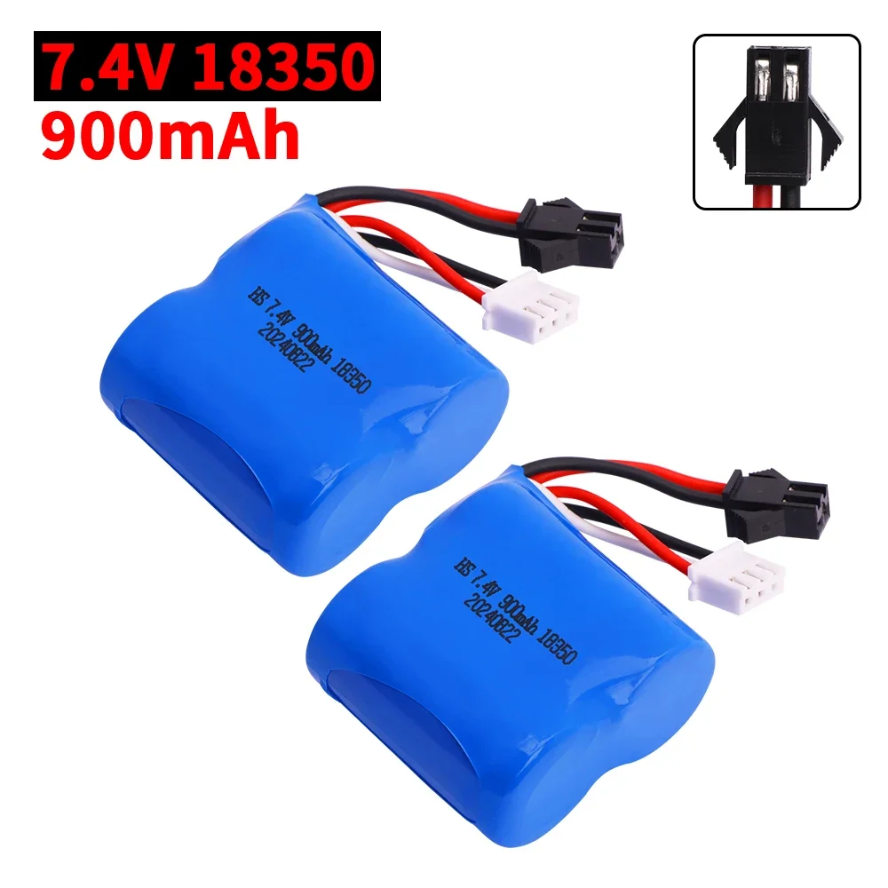 18350 SM2P التوصيل بطارية ليثيوم أيون وشاحن USB ل H100 H102 S1 S2 S3 S4 S5 عالية السرعة RC سباق قارب البطارية 7.4 فولت 900 مللي أمبير البطارية