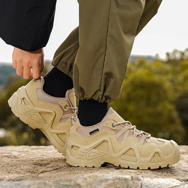 Outdoor Mens Hiking Shoes Combat Tactical Desert Boots Male Field Hunting Climbing Training Waterproof Sneakers Zapatillas Male