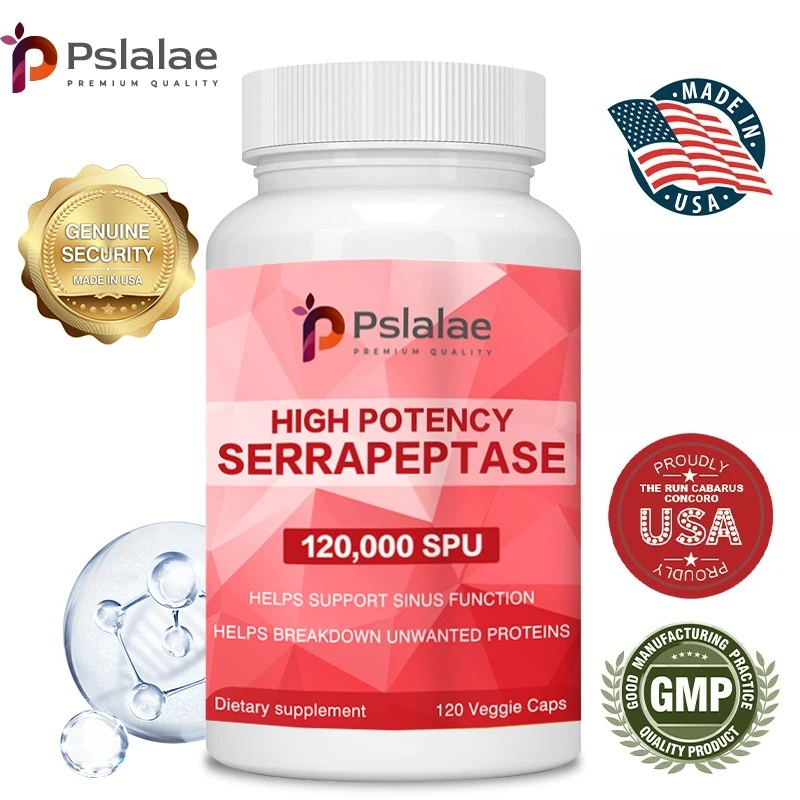

High Potency Serratiopeptidase Capsules - Helps Maintain The Health of The Sinuses and Respiratory System, and Enhances Immunity