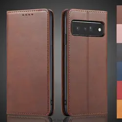 Magnetic attraction Leather Case for Google Pixel 6 Pro / Pixel 6 6A Holster Flip Cover Case Wallet Phone Bags Fundas Coque