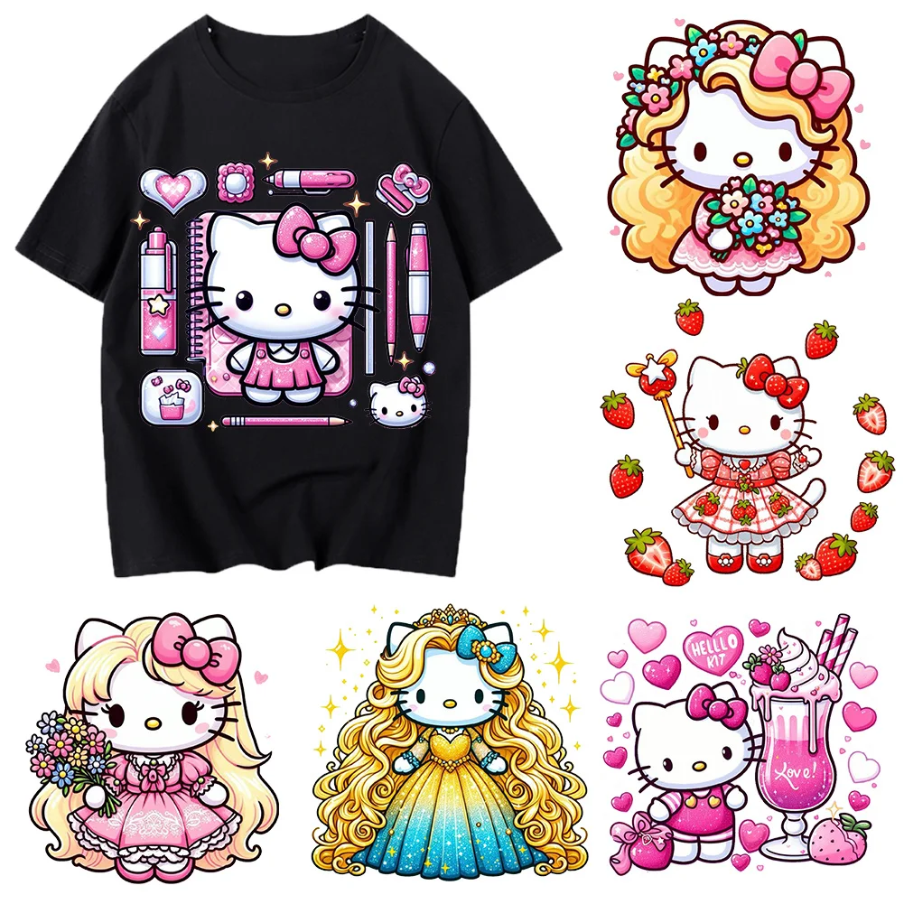 S Cat Heat Transfer Sticker Easy to Apply Long-Lasting Washable UV Printing Decorative Stickers for Hoodie T-Shirts Drawstring