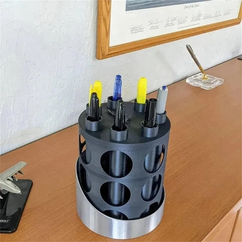 Inspired By A-10 Warthog Equipped GAU-8 Rotating Pen Holder, Spinning Desk Organizer, Desk Pencil Pen Holder Organizers