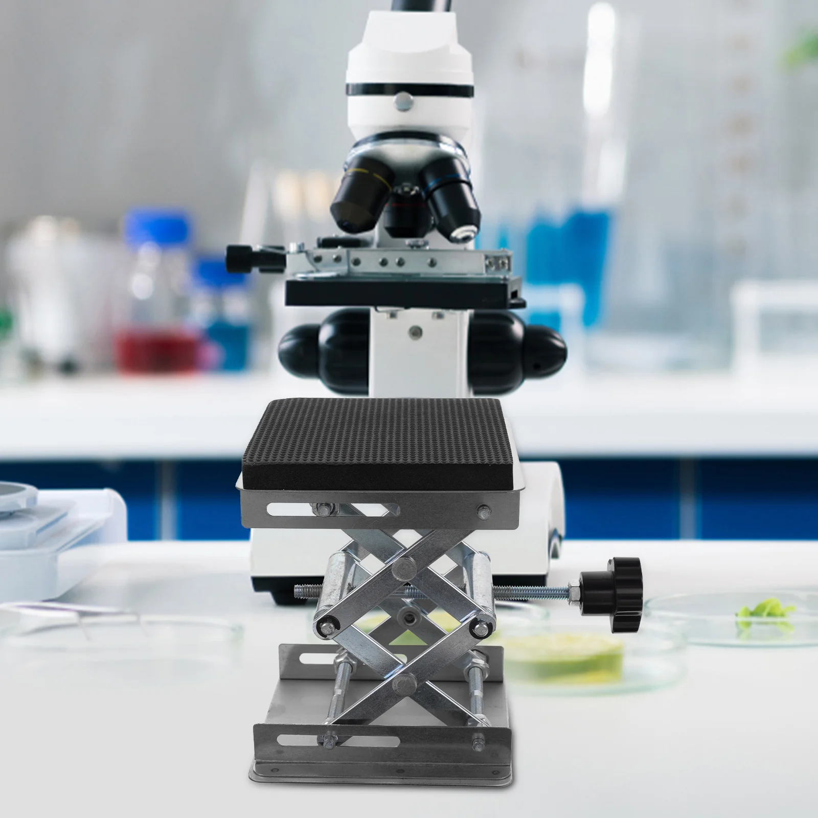 Tech Scissor Platform Electric Jack Car Support Stainless Steel Work Laboratory Lifting Ladder