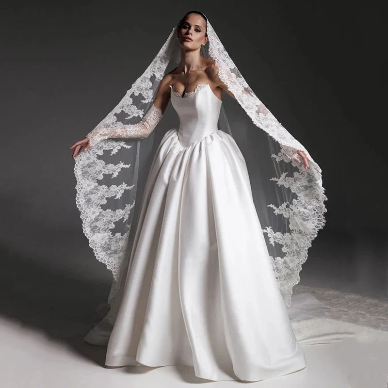 

Eightree Elegant Lace A-Line Wedding Dresses Sweetheart Evening Wedding Ball Gown 2026 Bridal Prom Dress Without Veil Customized