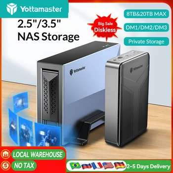 Yottamaster Personal Cloud NAS Enclosure – 2.5" / 3.5" SATA HDD / SSD, Auto Backup, Remote Access (DM1 / DM2 / DM3)