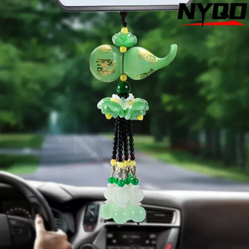 Car pendant gourd crystal car hang gold lucky character decorative accessories cute accesorios auto car decoration accessorie