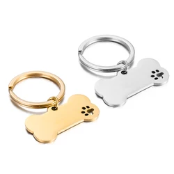 5Pcs Polishing Stainless Steel Bone Dog ID Tag Blank Pendants For Necklace Custom DIY Jewelry Making Keychain Dog Tag