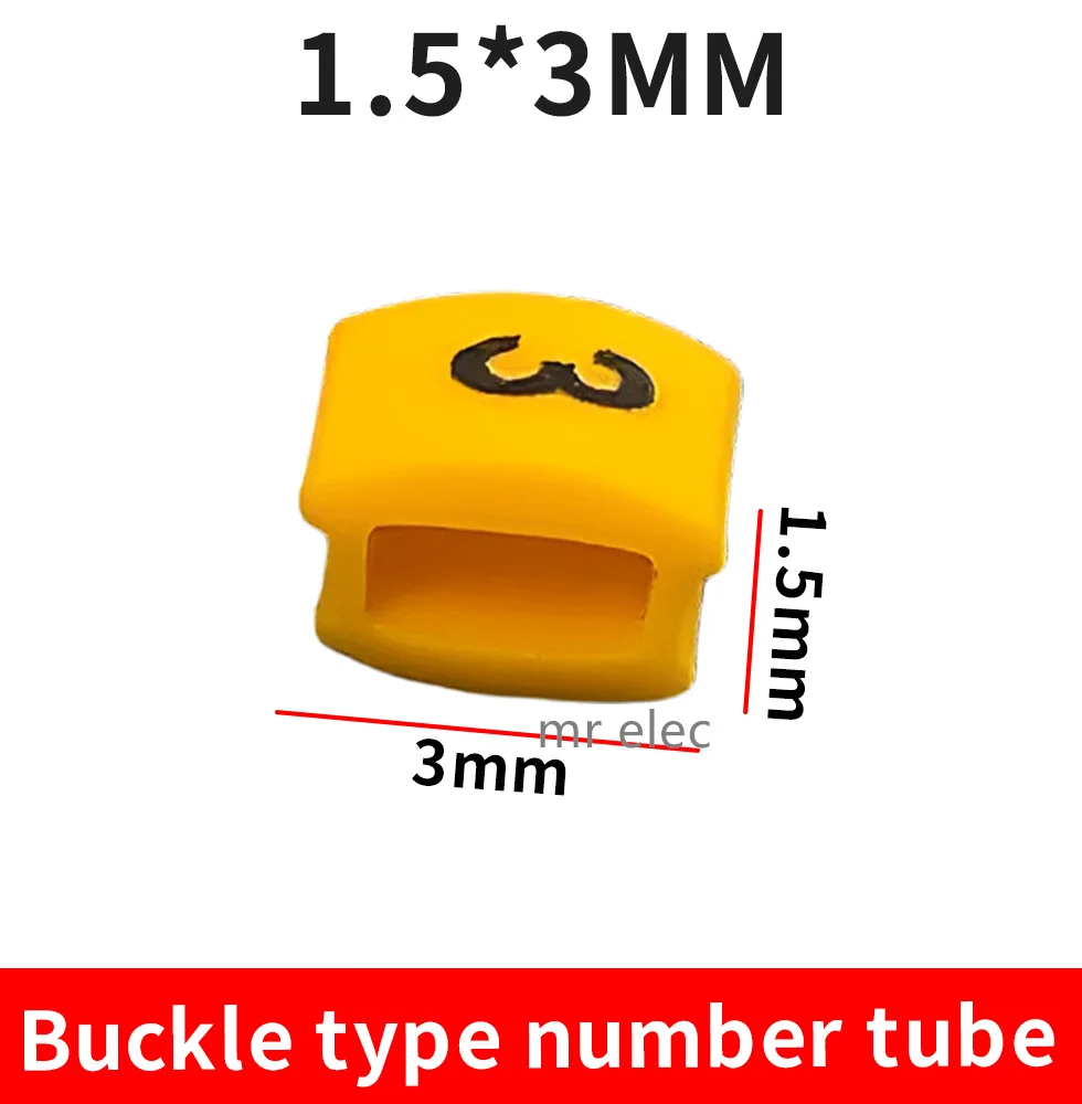 flat yellow  0 to 9 Arabic Numerals 0.3mm ²  Cable Wire Marker  Label Tube Cable Marker