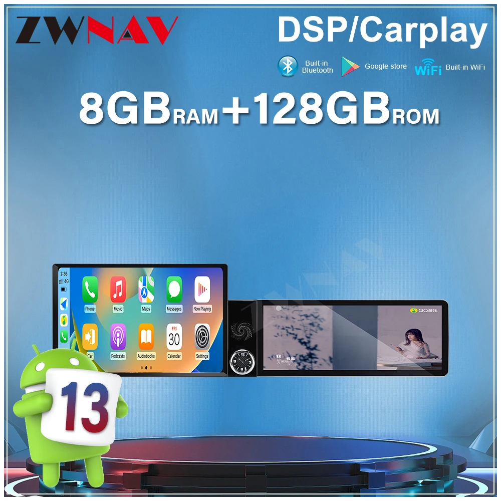 Dual Screen 13.1Inch & 12.3Inch Android 13 Car Radio For Honda CR-V 2012-2016 Wireless CarPlay Android Auto Multimedia Head Unit