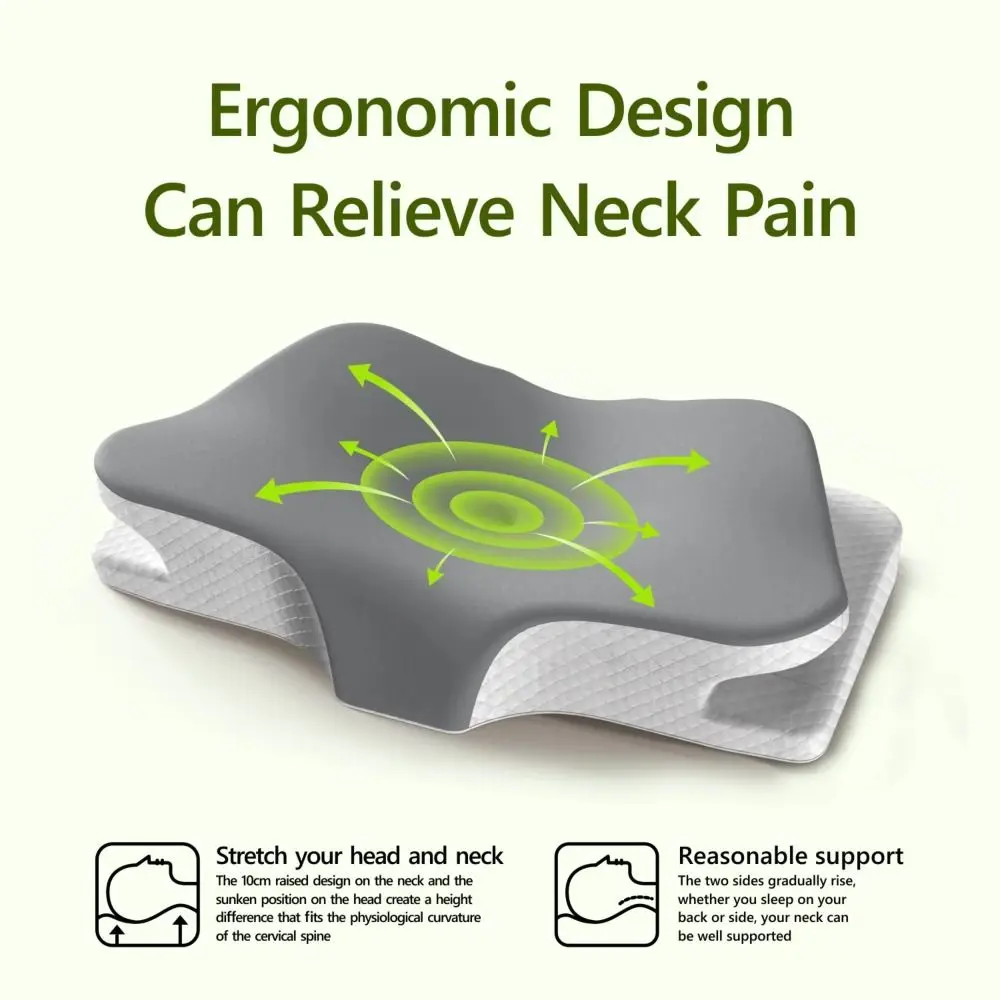 

Butterfly Shaped Ergonomic Neck Pillow 5D Partition Slow Rebound Orthopedic Pillow Breathable Ergonomic Design Neck Guard Pillow