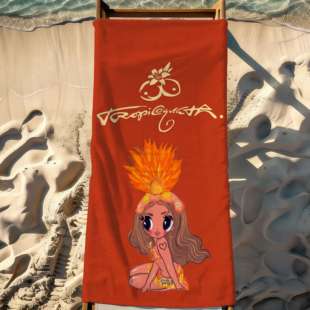 Serviette de plage Singer K-Karol G Tropicoqueta, équipement de voyage et de camping à séchage rapide, résistante au sable, douce, légère, grande taille